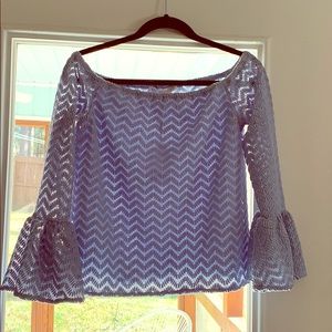 Off the shoulder bell sleeve top